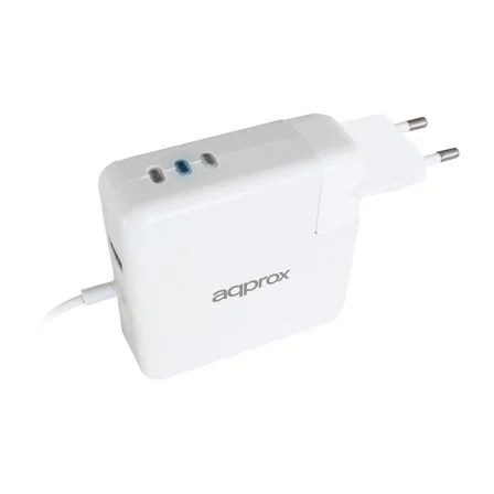 Approx Cargador para MacBook 45W/60W/85W Tipo C con Puerto USB adicional 5V 2.1A Approx Cargador para MacBook 45W/60W/85W Tipo C con Puerto USB adicional 5V 2.1A